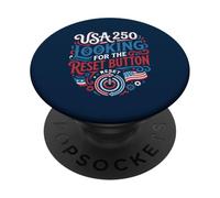 USA 250 Reset Button American Patriotic Design PopSockets Adhesive PopGrip