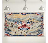 USA 250 Years Celebration Backdrop, Vintage Patriotic Wall Decoration, Red White Blue Scenic Background for Photography Events, Independence Day Party Supplies 71x43 Inch