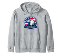 USA 250 Years of Freedom 1776-2026 Independence Bald Eagle Zip Hoodie
