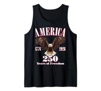 USA 250 Years of Freedom in America 1776-2026 Bald Eagle Tank Top