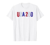 USA 250th 1776-2026 Patriotic American Freedom July 4th Value Graphic T-Shirt, Men, White, S