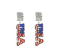 USA 250th Anniversary 1776 2026 Dangle Drop Earrings Red White Blue 4th of July USA Star Earrings for Women Independence Day Patriotic 250th Anniversary Celebration Jewelry Gifts, M, Leather, No