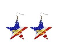 USA 250th Anniversary 1776 2026 Dangle Drop Earrings Red White Blue 4th of July USA Star Earrings for Women Independence Day Patriotic 250th Anniversary Celebration Jewelry Gifts, M, Leather, No