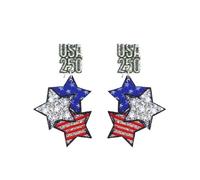 USA 250th Anniversary 1776 2026 Dangle Drop Earrings Red White Blue 4th of July USA Star Earrings for Women Independence Day Patriotic 250th Anniversary Celebration Jewelry Gifts, M, Leather, No