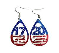 USA 250th Anniversary 1776-2026 Patriotic Dangle Earrings for Women Red White Blue Glitter Acrylic American Flag Earrings, 4th of July Independence Day Jewelry, S, Acrylic, Zircon