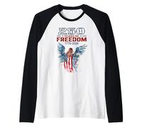 USA 250th Anniversary Celebrate Patriotic Angel & Flag Raglan Baseball Tee