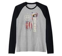 USA 250th Anniversary Celebrate Patriotic Cool Eagle Raglan Baseball Tee