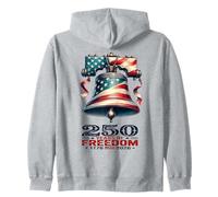 USA 250th Anniversary Celebrate Patriotic Liberty Bell Zip Hoodie