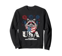 USA 250th Anniversary Celebrate Trendy Patriotic Fun Racoon Sweatshirt