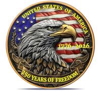 USA 250th Anniversary Commemorative Coin - American Eagle & Patriotic Symbols Collectible - America 250 Merchandise for Celebration & Gifting (1776-2026) (250 Eagle)