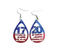 USA 250th Anniversary Earrings atriotic Red White Blue Glitter Acrylic Dangle Earrings for Women 4th of July Independence Day Gifts, M, Acrylic, No Gemstone