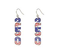 USA 250th Anniversary Earrings atriotic Red White Blue Glitter Acrylic Dangle Earrings for Women 4th of July Independence Day Gifts, M, Acrylic, No Gemstone