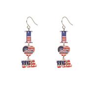 USA 250th Anniversary Earrings atriotic Red White Blue Glitter Acrylic Dangle Earrings for Women 4th of July Independence Day Gifts, M, Acrylic, No Gemstone
