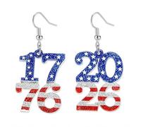 USA 250th Anniversary Earrings for Women, 1776-2026 Patriotic Acrylic Dangle Earrings, 4th of July Earrings, Red White and Blue Independence Day Accessories, America 250 Merchandise Gifts