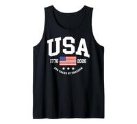 USA 250th Anniversary Independence Day 1776 2026 U.S Flag Tank Top
