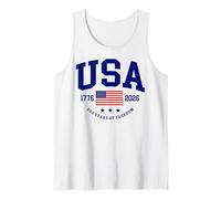 USA 250th Anniversary Independence Day 1776 2026 U.S Flag Tank Top