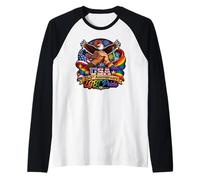 USA 250th Anniversary LGBT Pride United by Freedom Raglan Baseball Tee
