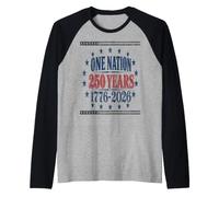 USA 250th Anniversary One Nation 1776-2026 Raglan Baseball Tee