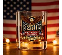 USA 250th Anniversary Whiskey Glasses for Men, Personalized American Eagle Patriotic Rock Glass for Dad Husband, Fourth of July 2026 Independence Day Gift Bourbon Glass for Him