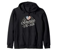 USA 250th Birthday America 1776 2026 Freedom Pride Zip Hoodie