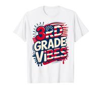 USA 3RD Grade Vibes First Day US Flag Teacher Besties DIY Value Graphic T-Shirt, Men, White, L