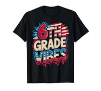 USA 6TH Grade Vibes Bruh We Back 250 Years Teacher Bruh We Value Graphic T-Shirt, Men, Black, L