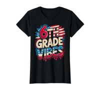 USA 6TH Grade Vibes Bruh We Back 250 Years Teacher Bruh We Value Graphic T-Shirt, Women, Black, XL