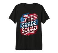 USA 7th Grade Squad Teacher Happy Future Heroes USA Flag Premium T-Shirt