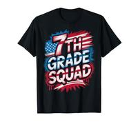 USA 7th Grade Squad Teacher Happy Future Heroes USA Flag T-Shirt