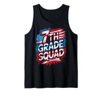 USA 7th Grade Squad Teacher Happy Future Heroes USA Flag Tank Top