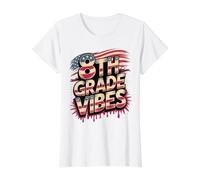 USA 8th Grade Vibes First Day America Teacher Besties Squad Value Graphic T-Shirt, Women, White, S