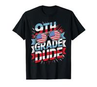 USA 9th Grade Dude Cool Teacher Happy Future Heroes US Flag Value Graphic T-Shirt