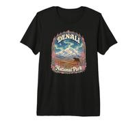 USA Alaska Aurora Vintage Denali National Park Premium T-Shirt