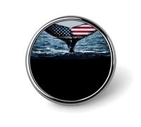 Usa Alaska Whale Tail Round Badge Button Pins Custom Brooches Lapel Pins for Women Men Clothing Decoration