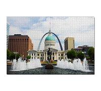 USA America Gateway Arch Old Courthouse St. Louis Jigsaw Puzzle 1000 Piece Game Artwork Travel Souvenir 52x38CM