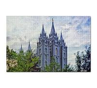 USA America Salt Lake City Temple Court Utah Puzzle 2000 Piecesen Puzzle Adult Game Graphics Travel Souvenir 70x100CM