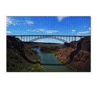 USA America Twin Falls Perrine Bridge Idaho Puzzle 1000 pieces puzzle adults game graphic travel souvenir 26x38CM