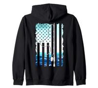 USA American Flag Bass Fishing Fish Lovers Fisherman Gifts Zip Hoodie