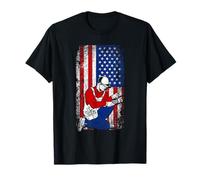USA American Flag Plumber Plumbing Pipe Fitter T-Shirt