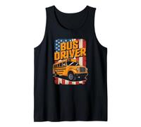 USA American Flag School Bus Driver Salute Honor Tank Top