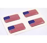 USA American mini domed Flag decals 4 emblems Car auto bike boat. stickers by Car Chrome Decals