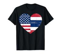 USA American Thailand Heart Flag Dual Citizenship T-Shirt