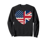 USA American UK Heart Flag Dual Citizenship Sweatshirt