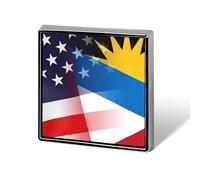 USA And Antigua And Barbuda Flag Funny Lapel Tie Pin Buttons Brooch Badge Pin Clothes Hat Accessories for Men Women