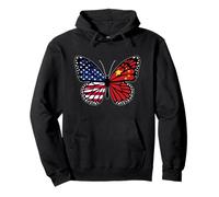 USA and China Mix Butterfly Roots Chinese American Pullover Hoodie