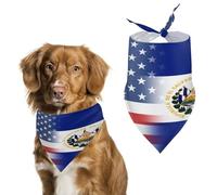 USA And El Salvador Flag Dog Bandanas,Adjustable Neck Pet Scarf for Small to Large Pets,Stylish And Comfortable Accessories for Dogs & Cats