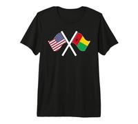 USA and Guinea-Bissau Crossed Flags Dual Roots Premium T-Shirt