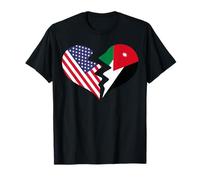 USA and Jordan Broken Heart International Love T-Shirt