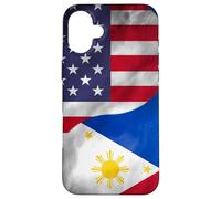 USA and Philippines Yin Yang - Filipino American Case for iPhone 16 Plus