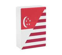 USA And Singapore Flag Cigarette Case 20s Size Cigar Holder Plastic Storage Box Smoking Accessories
